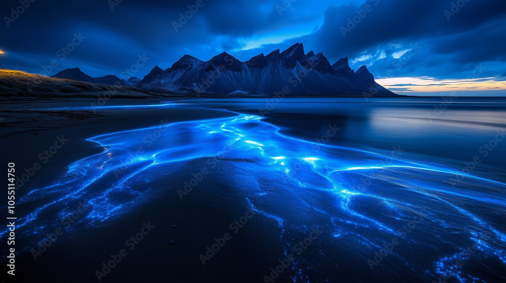 Black Sand Dunes and Majestic Mountains in the night time
Black Sand Dunes and Majestic Mountains in the night time