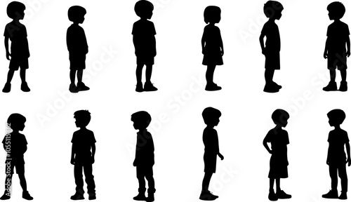 silhouettes of children