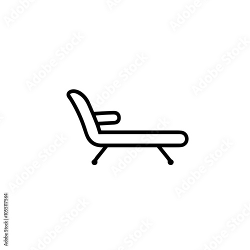Minimalist Lounge Chair Vector Black Line Comfort