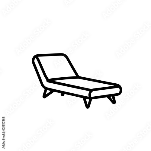 Minimalist Chaise Longue Vector Black Line Luxury