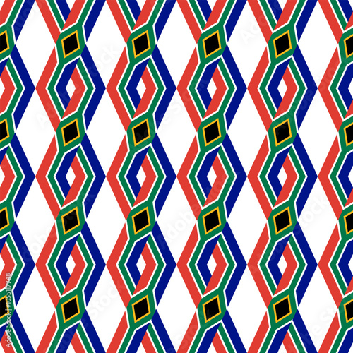 south african flag diamond pattern background. vector illustration