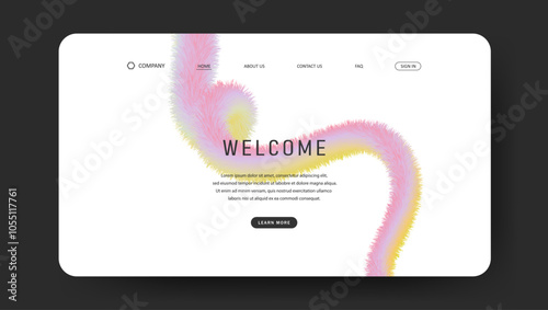 futuristic background for landing page with 3d gradient shape, fluid geometric minimalistic shapes, website template