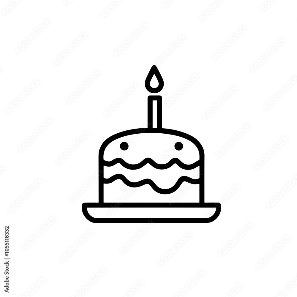Birthday Cake Icon in Black Vector Birthday Cake Icon in Black Vector