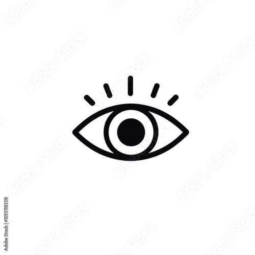 Eye Icon Minimalist Sketch, Observation and Vision Concept