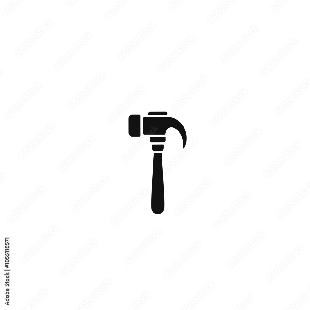 Hammer Icon Filled in Black, Vector Design Hammer Icon Filled in Black, Vector Design