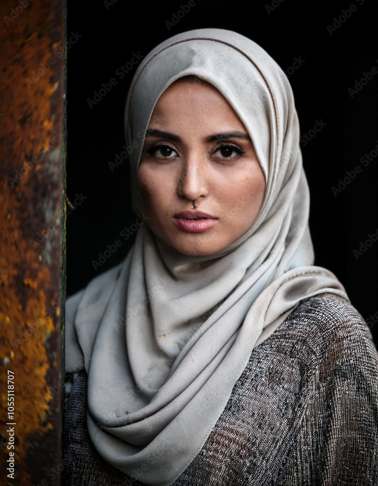 Emotional Portrait of Muslim Woman Wearing Islamic Traditional Clothes Emotional Portrait of Muslim Woman Wearing Islamic Traditional Clothes