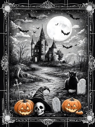 halloween background with pumpkins