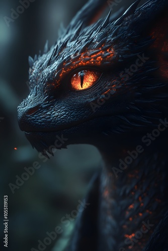 A nocturnal dragonlike creature bathed in soft moonlight