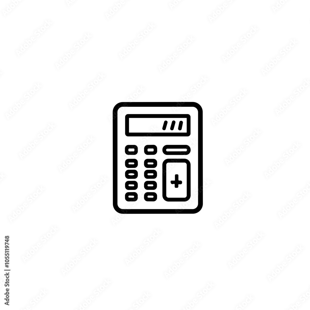 Compact Calculator Vector, Black and White, Financial Gadget Illustration Compact Calculator Vector, Black and White, Financial Gadget Illustration
