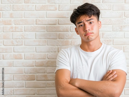 Young Asian Male Looking Pensive and Lost