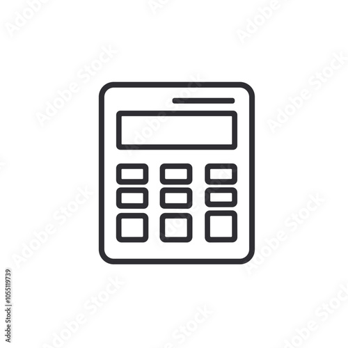 Calculator Design Vector, Black and White, Accounting Tool Representation