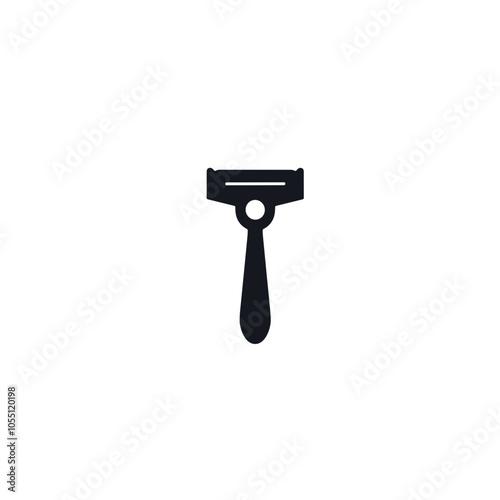 Line art razor, black and white, grooming tool