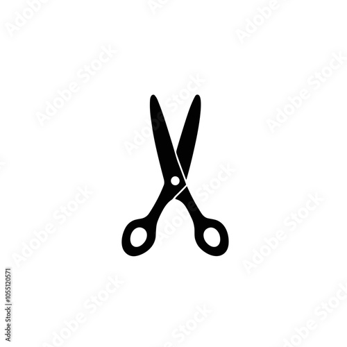 Crafting scissors vector, minimalist black and white, crafting tool