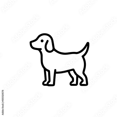 Dog vector illustration, large outline, pet graphic