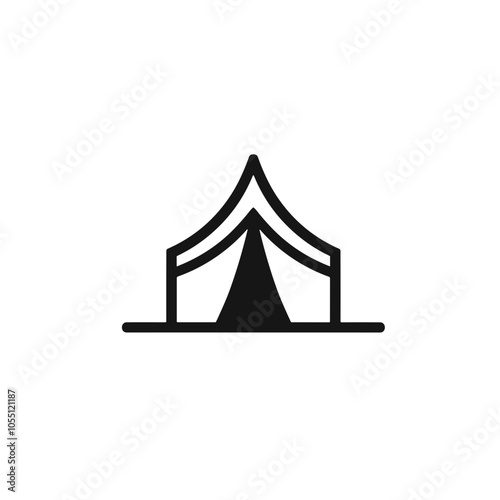 Event Tent Vector Illustration in Black Design