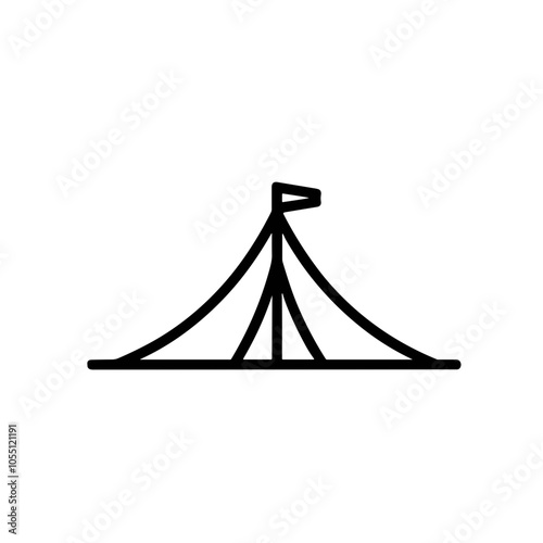 Circus Tent Vector Icon in Silhouette Design