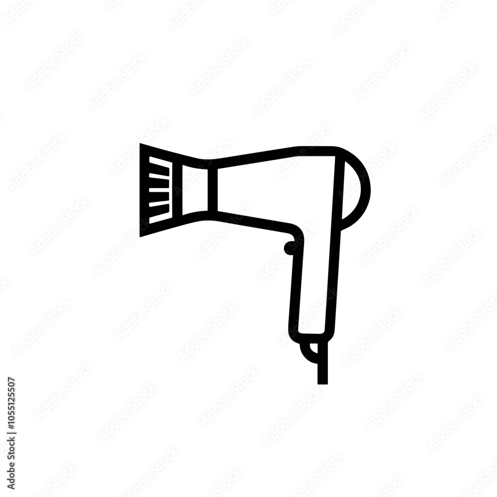 Hair Dryer Icon Vector Bold Silhouette Styling Equipment Hair Dryer Icon Vector Bold Silhouette Styling Equipment