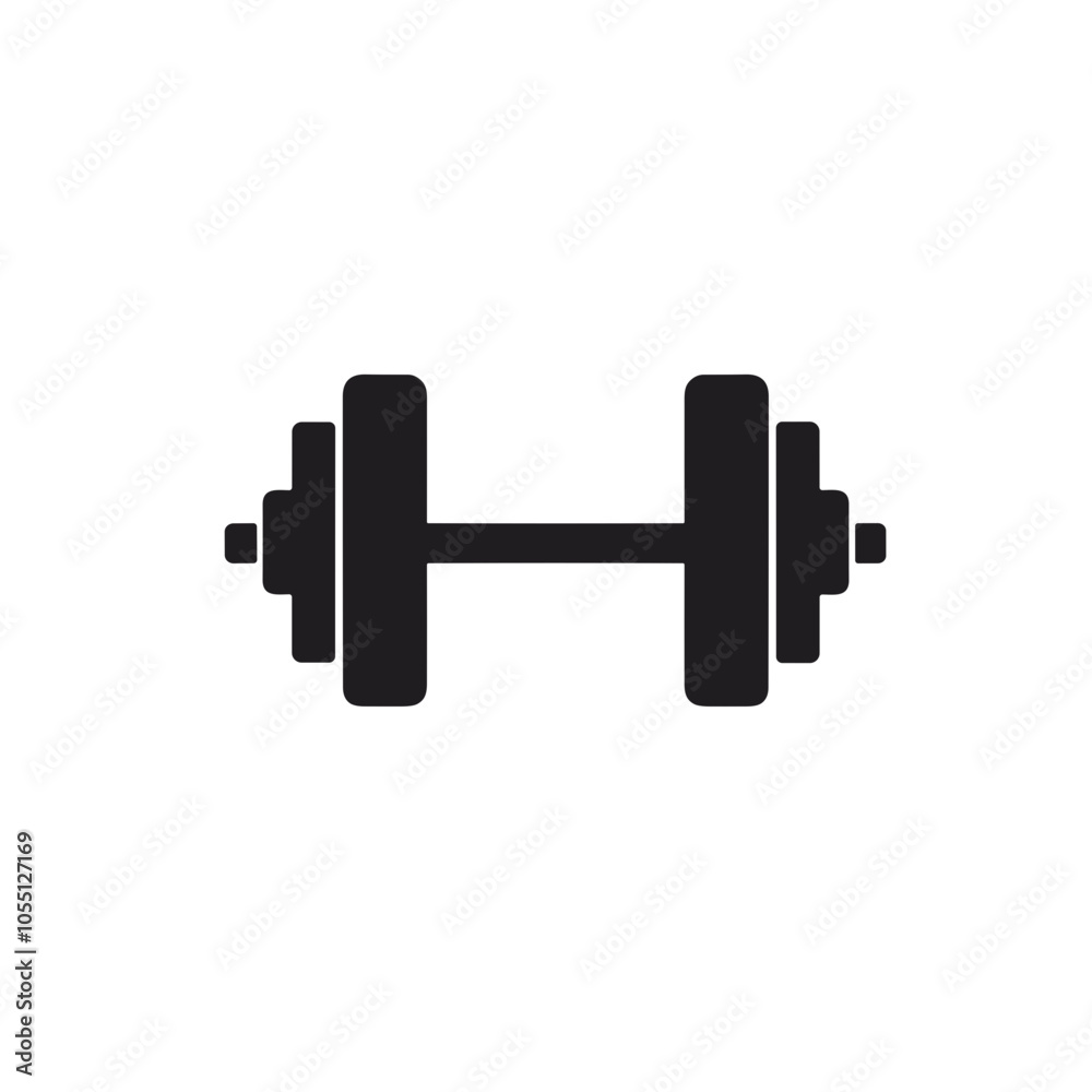 Pair of Dumbbells in Black and White Pair of Dumbbells in Black and White
