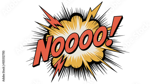 Comic Style Speech Bubble with "Noooo!" Text