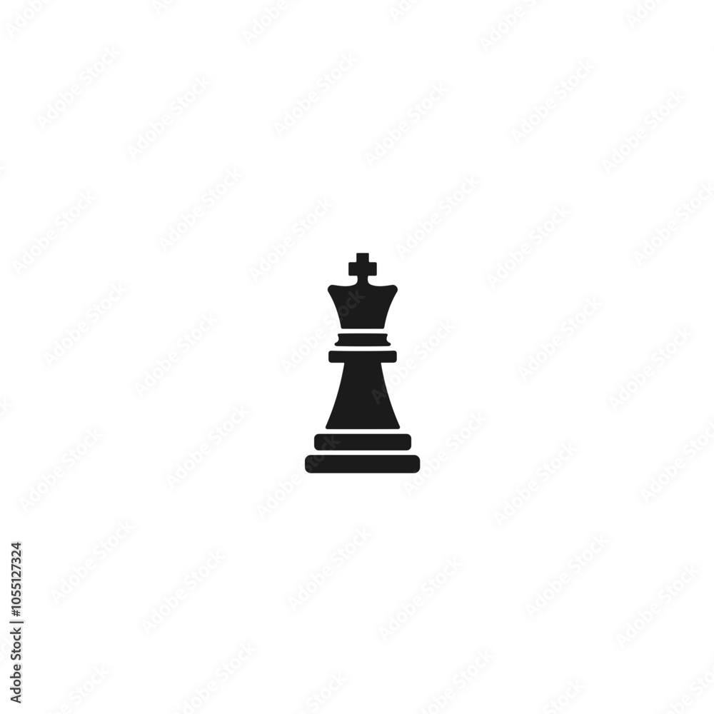 Chess King Piece Icon in Monochrome Chess King Piece Icon in Monochrome