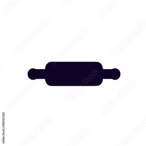 Rolling Pin Icon, Simple Line Art, Baking Tool Representation