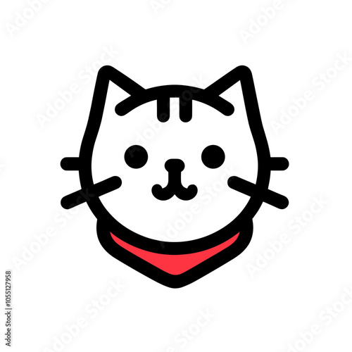 Cute Cat Head, Vector Art, Feline Character Design
