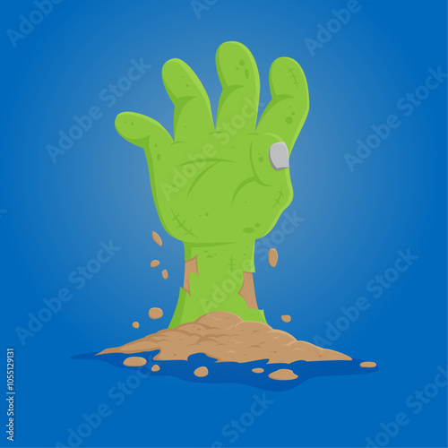 hand zombie cartoon illustration design for decorate halloween ghost festival