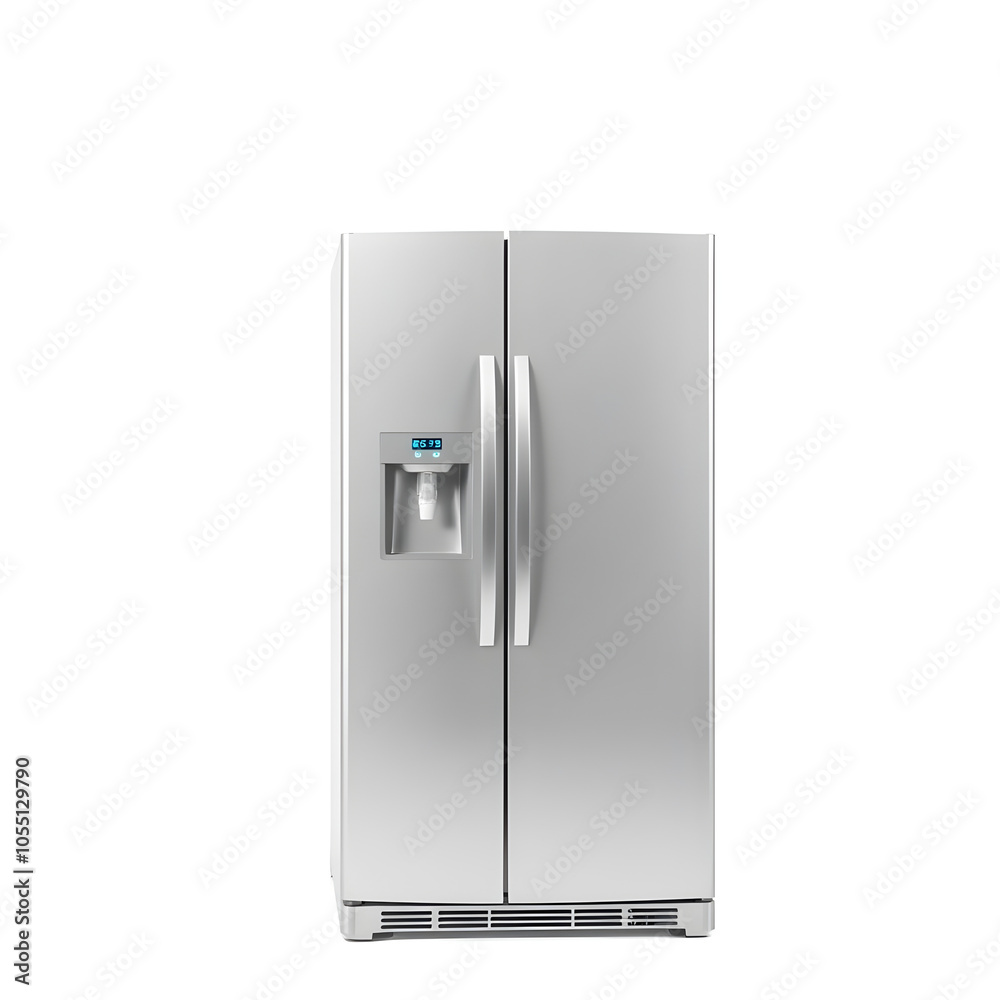 Refrigerator isolated on white background. Generative AI Refrigerator isolated on white background. Generative AI