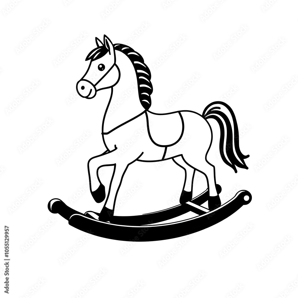 rocking horse icon isolated on white background Generative AI rocking horse icon isolated on white background Generative AI