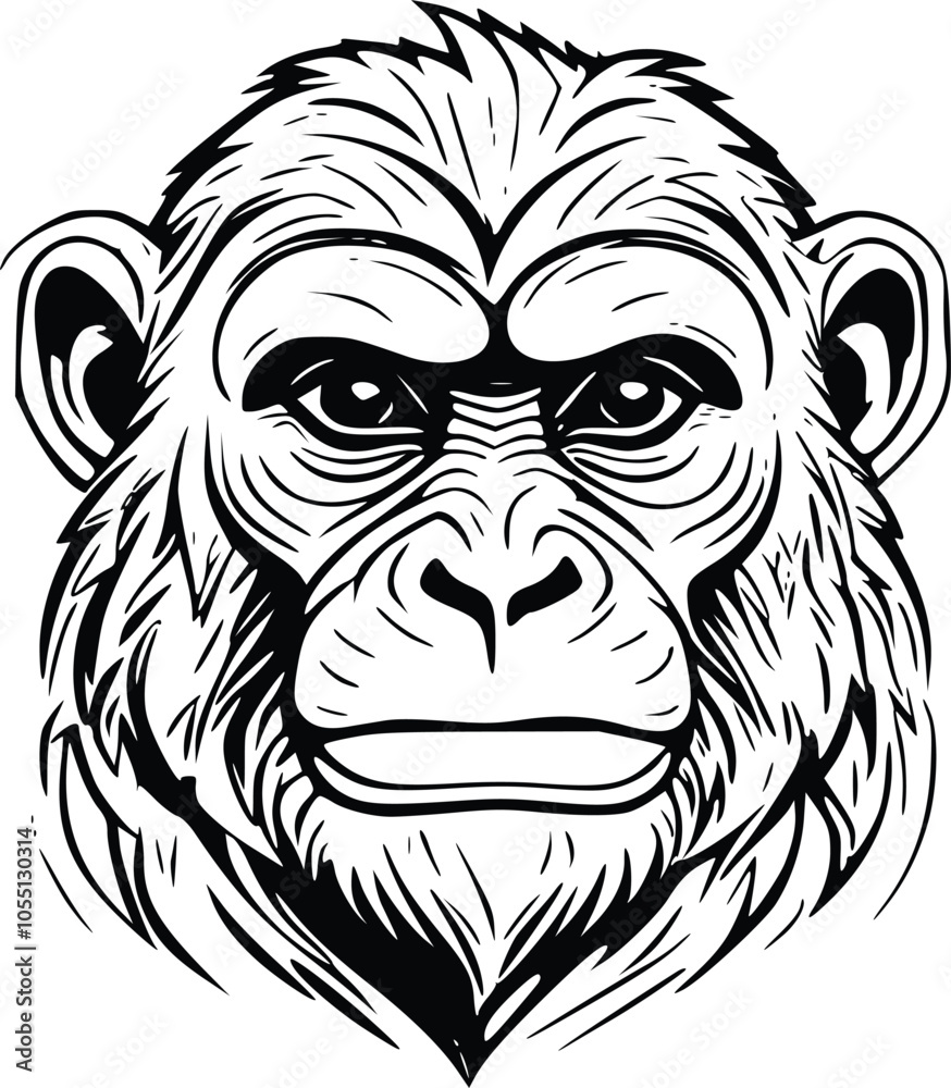 Obraz premium monkey head tattoo