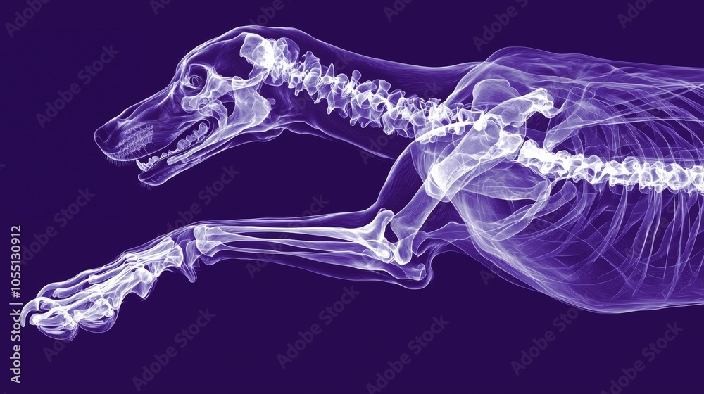 Artistic Ray of Playful Dog Anatomy Artistic Ray of Playful Dog Anatomy