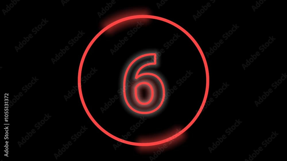 10 seconds countdown timer animation. 10 to 0 Timing concept - Neon glowing countdown number