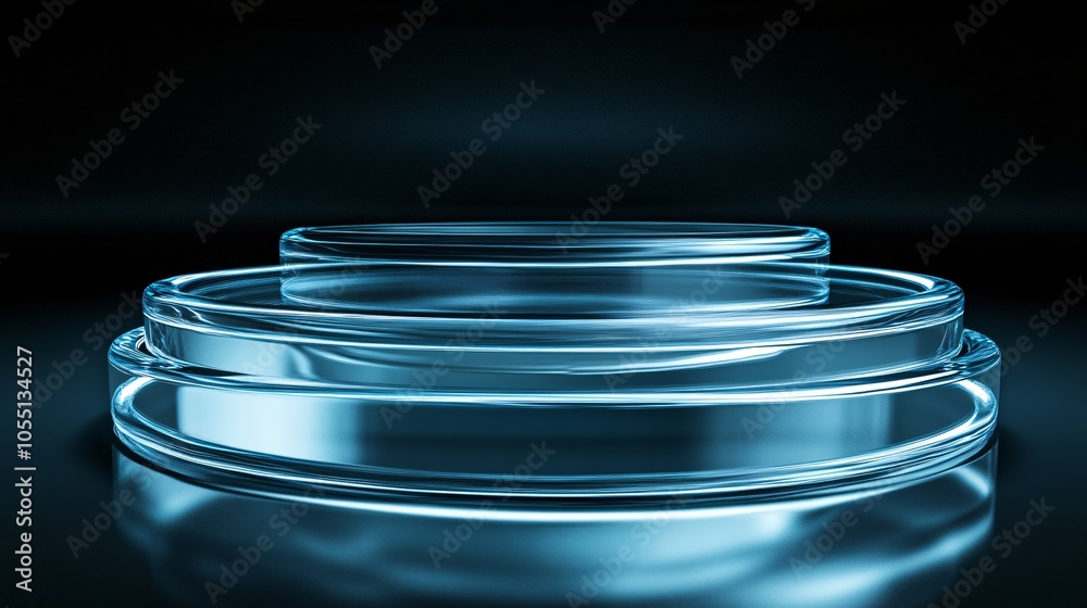 Abstract Blue Glass Platform for Product Display Abstract Blue Glass Platform for Product Display