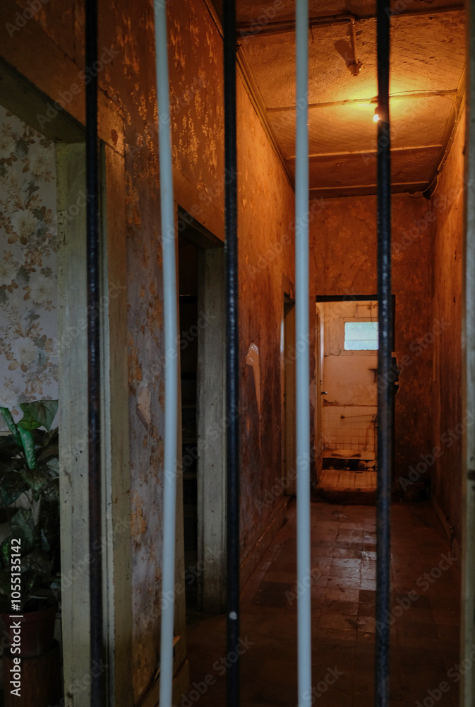A creepy atmosphere inside an old house. A creepy atmosphere inside an old house.