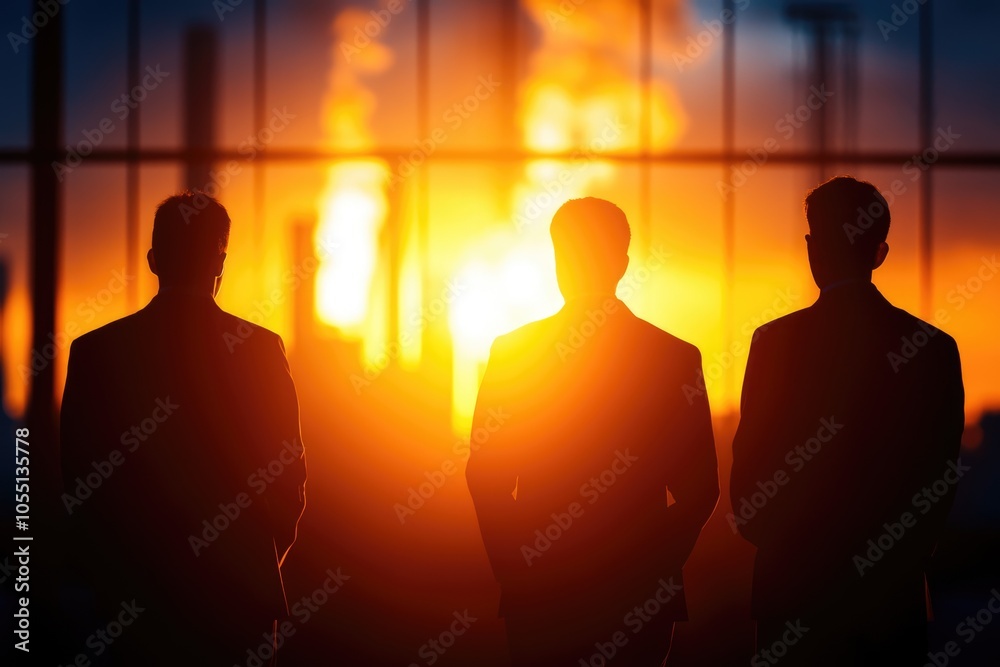 Corporate executives reviewing carbon regulations with charts showing declining CO2 emissions Corporate executives reviewing carbon regulations with charts showing declining CO2 emissions