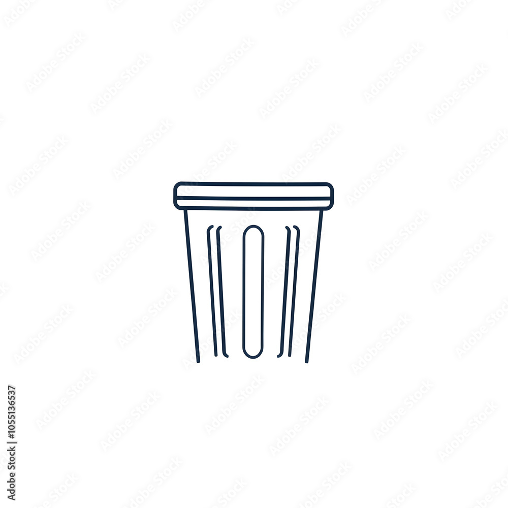 trash can icon on white background. Generative AI trash can icon on white background. Generative AI