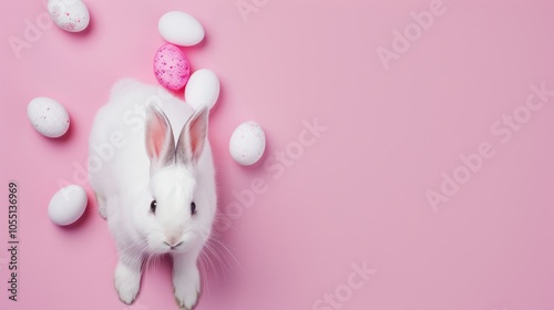 Cute Easter Bunny with Eggs photo