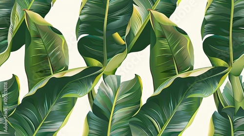 tropical exotic seamless pattern with vintage banana leaves palm