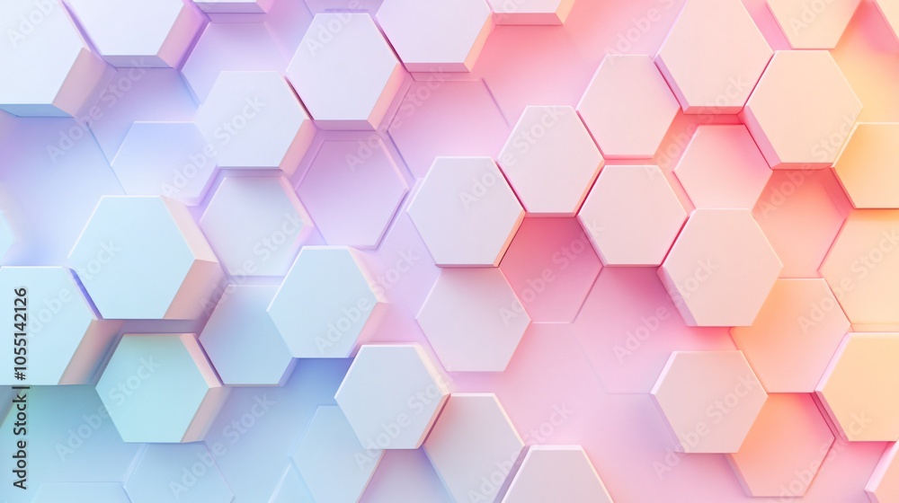 Abstract Geometric Hexagon Pattern with Pastel Gradient Abstract Geometric Hexagon Pattern with Pastel Gradient