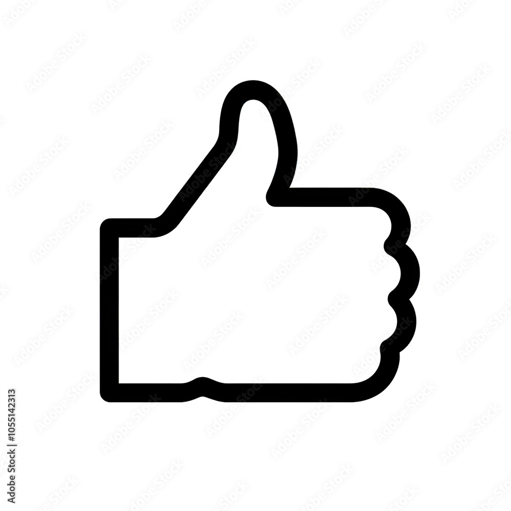 Thumb up line vector icon isolated on transparent background. Outline Like sign png Thumb up line vector icon isolated on transparent background. Outline Like sign png