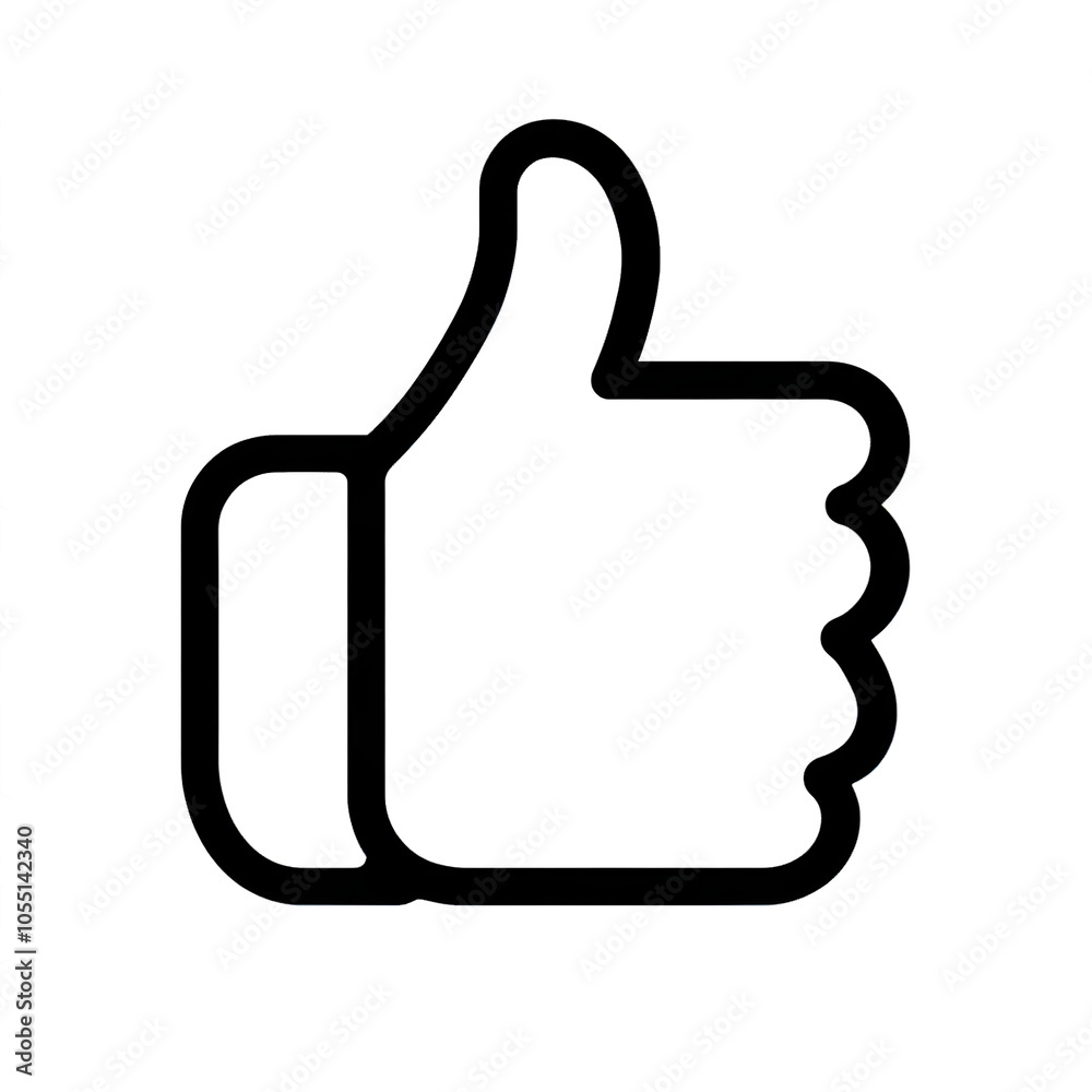 Thumb up line vector icon isolated on transparent background. Outline Like sign png Thumb up line vector icon isolated on transparent background. Outline Like sign png