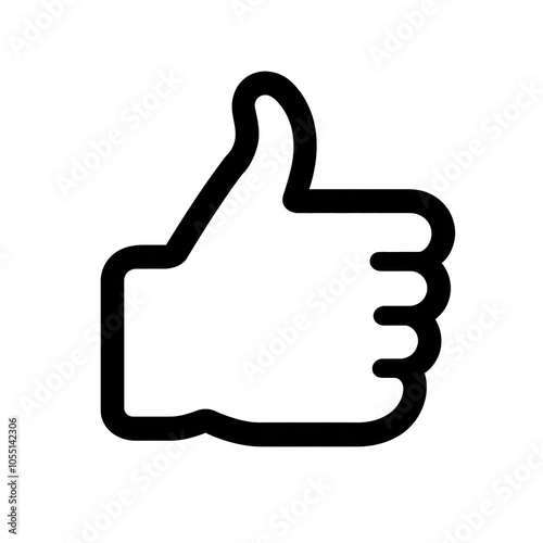 Thumb up line vector icon isolated on transparent background. Outline Like sign png