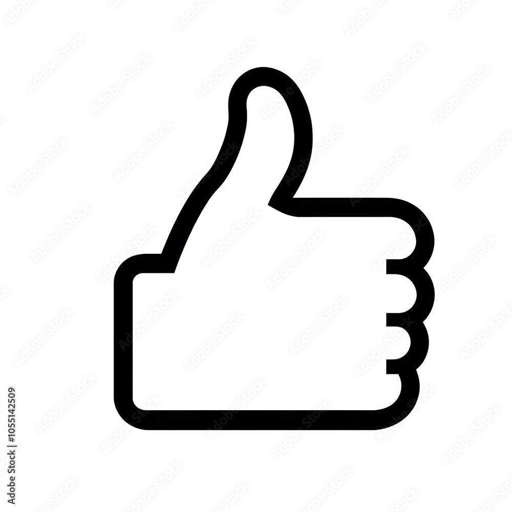 Thumb up line vector icon isolated on transparent background. Outline Like sign png Thumb up line vector icon isolated on transparent background. Outline Like sign png