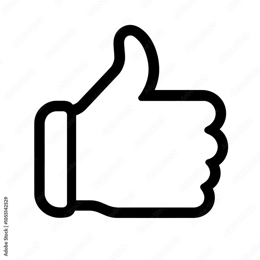 Thumb up line vector icon isolated on transparent background. Outline Like sign png Thumb up line vector icon isolated on transparent background. Outline Like sign png