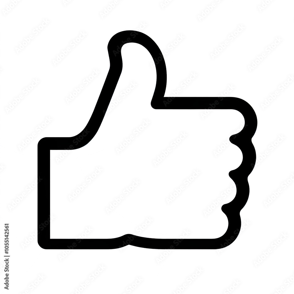 Thumb up line vector icon isolated on transparent background. Outline Like sign png Thumb up line vector icon isolated on transparent background. Outline Like sign png