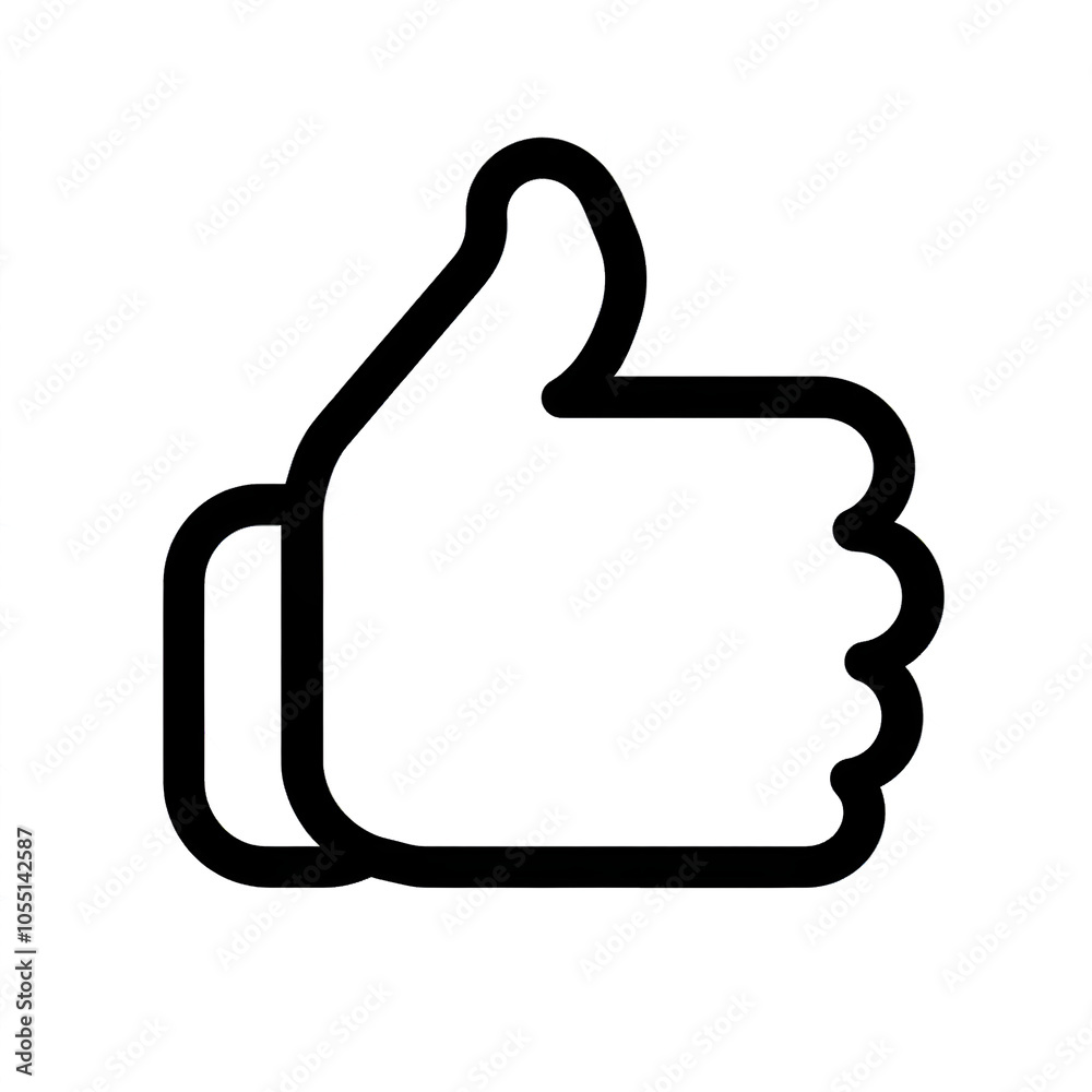 Thumb up line vector icon isolated on transparent background. Outline Like sign png Thumb up line vector icon isolated on transparent background. Outline Like sign png