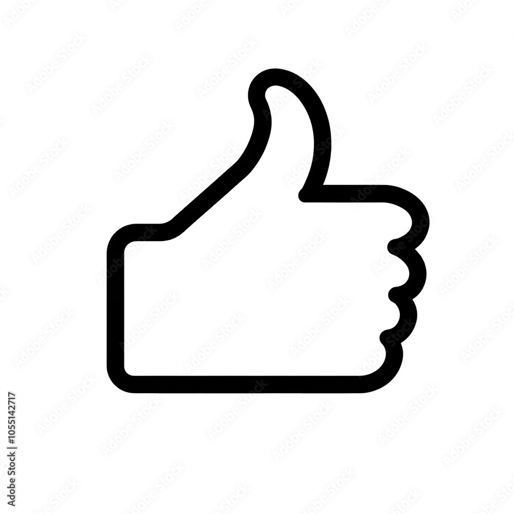 Thumb up line vector icon isolated on transparent background. Outline Like sign png Thumb up line vector icon isolated on transparent background. Outline Like sign png