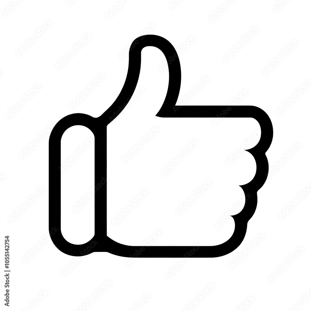 Thumb up line vector icon isolated on transparent background. Outline Like sign png Thumb up line vector icon isolated on transparent background. Outline Like sign png