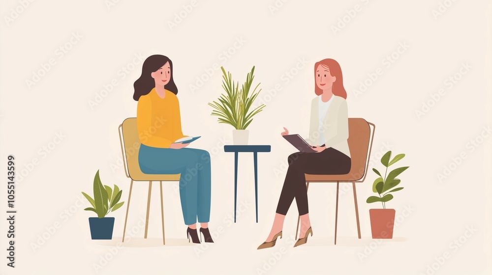 Woman patient conversation smiling sitting.
