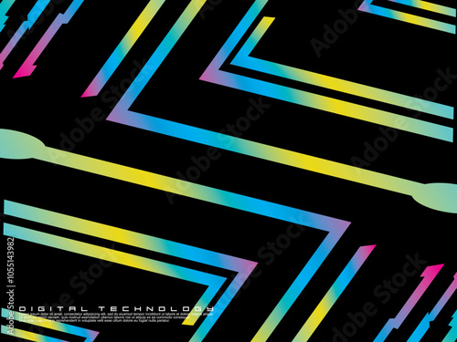 Futuristic dark background digital technology, cyber nano information, abstract communication, future technology data innovation, internet network speed connection.